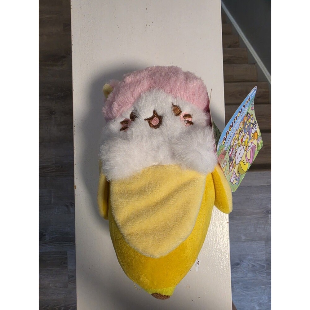 Bananya Pink Cat Plush Bananyako 7" Bow Stuffed Animal 2026 Crunchyroll Anime